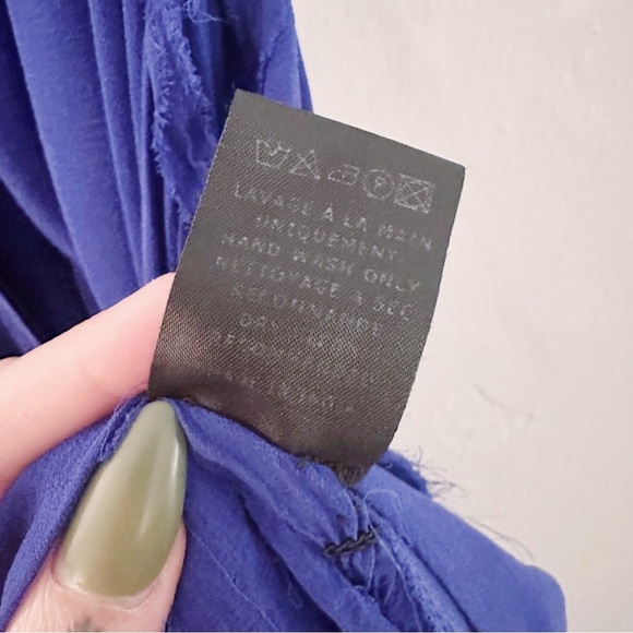 Isabel Marant Etoile Mini Dress Silk Purple Raw Hem Edges Sleeveless - Picture 5 of 7